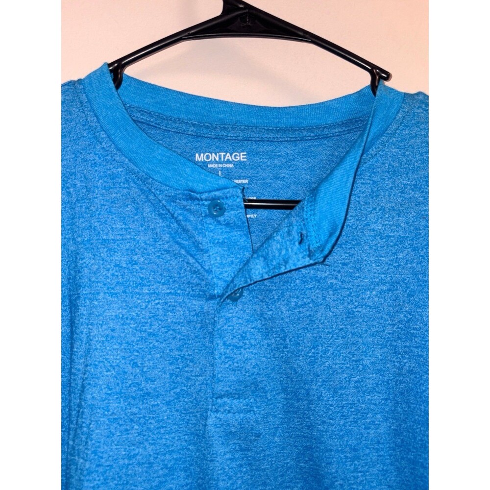 Montage men’s L long sleeve t shirt heathered blue - Picture 3 of 5